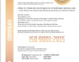 Chứng Nhận Hệ Thống Quản Lý Chất Lượng  ISO 9001 - 2015